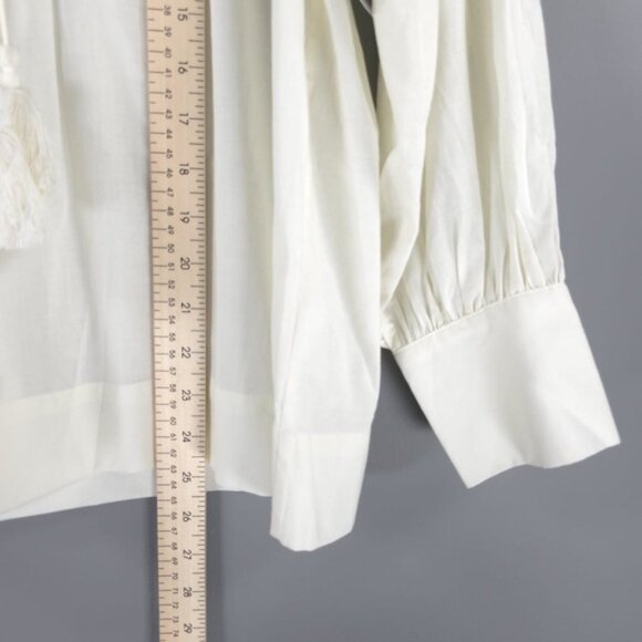 NWT‎ Joie Dracha Porcelain Pleated Top Long Sleeve Top 9118P04950B Size S - Picture 8 of 14